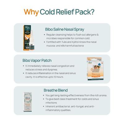 Bibo Cold Relief Pack - Instant Relief - Immunity Booster - Runny or Blocked Nose- 3 Products - Speciality Medicines