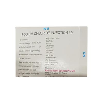 NS (MEDILIFE) SODIUM CHLORIDE Injection 1's - Supplements-Int