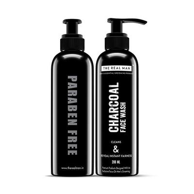 The Real Man Instant Fairness Charcoal Face Wash 200 ml - Face Wash & Cleansers