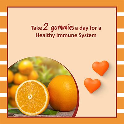 Power Gummies for Vitamin C & Zinc-Boosts Immunity with Orange Flavour-30 Gummies 1's - Nutrition Supplements