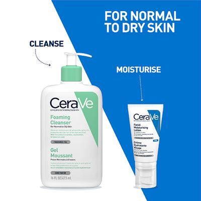 CeraVe PM Facial Moisturising Lotion - Normal to Dry Skin 52 ml - Face Wash & Cleansers