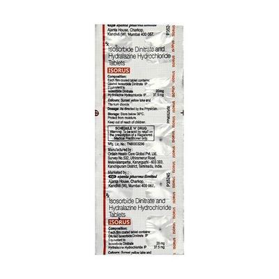 Isorus 20/37.5mg Tablet 10'S - Angina