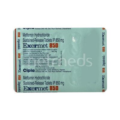Exermet 850mg Tablet 10'S - Diabetes-Ant
