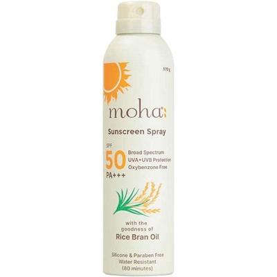 Moha SPF 50 PA+++ Sunscreen Spray - Rice Bran Oil 170 gm + Free Moha Herbal Soap 100 gm - Body Sunscreen