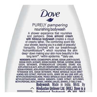 Dove Purely Pampering Nourishing Body Wash - Almond Cream & Hibiscus 190 ml - Shower Gels & Body Wash