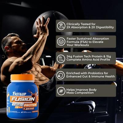Fast&Up Fusion Tech Protein Powder - Chocolate Flavour 819 gm - Whey Proteins