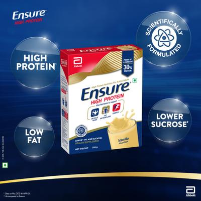 Ensure High Protein Nutrition Powder - Vanilla Flavour 200 gm (Refill Pack) - Daily Health Drinks