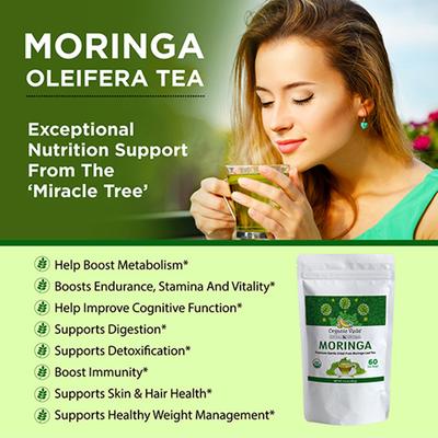 Organic Veda Premium Moringa Leaf Tea Bags 60's - Teas