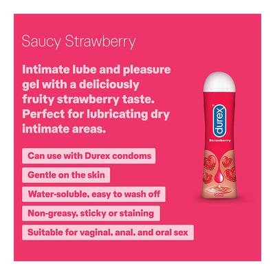 Durex Play Pleasure Gel - Saucy Strawberry 50 ml - Flavoured Lubes