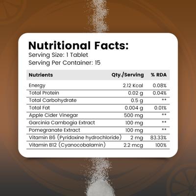 Nirvasa Apple Cider Vinegar with Mother Tablet - Apple Burst Flavour (Pack of 4 x 15's) 1's - Apple Cider Vinegars