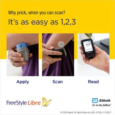 FreeStyle Libre Flash Glucose Monitoring System Reader - Blood Glucose Monitors/Strips