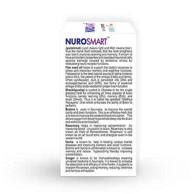 NisargaHerbs Nurosmart Veggie cap 60's - Speciality Medicines