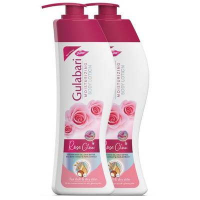 Dabur Gulabari Moisturizing Body Lotion - Rose Glow (Pack of 2 x 400 ml) - Creams/Oils/Lotions