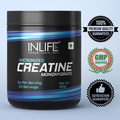 Inlife Micronized Creatine Monohydrate Powder 100 gm - Workout Essentials