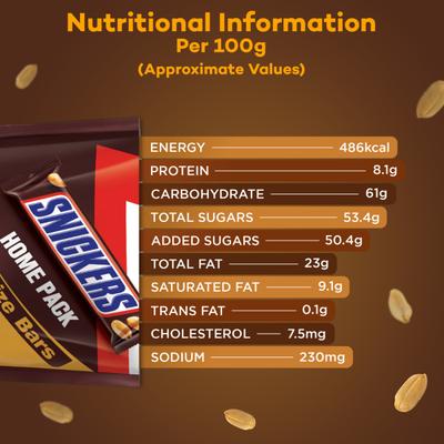 Snickers Home Pack Chocolate Bars (Pack of 6 x 40 gm) 1's - Nutritional Bars
