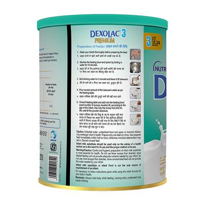 Dexolac Premium Stage 3 (12 - 24 Months) Powder 400 gm (Tin) - Baby And Infant Supplements
