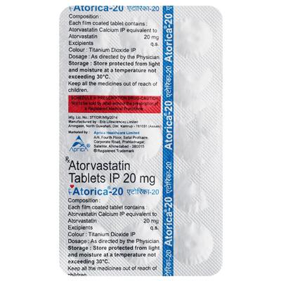 ATORICA 20 Tablet 15's - High Cholesterol-Dys