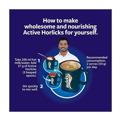 Horlicks Active Powder - Classic Malt Flavour 500 gm (Pet Jar) - Kids Nutrition