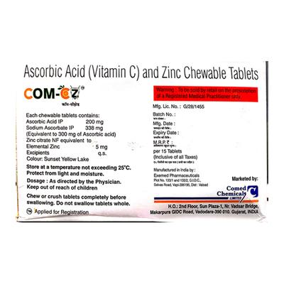 COM CZ ORANGE FLAVOUR Chewable Tablet 15's - Supplements-Vam