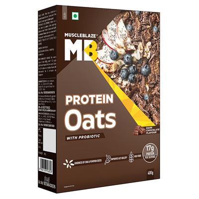 MuscleBlaze High Protein Oats - Dark Chocolate 400 gm - Nutritional Bars