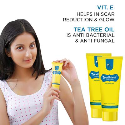 Fixderma Teenilicious Acne Face Wash - Tea Tree Oil & Vitamin E 60 gm - Face Wash & Cleansers