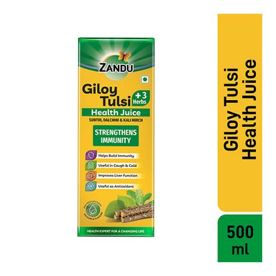 Zandu Giloy Tulsi + 3 Herbs Health Juice 500 ml - Ayurvedic Juices
