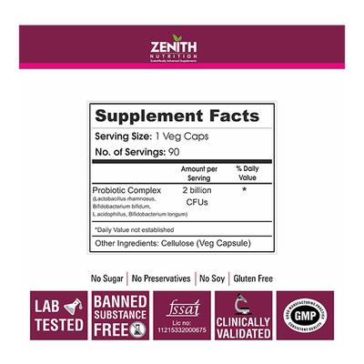 Zenith Nutrition Probiotic Immune Capsules 90's - Digestive Health