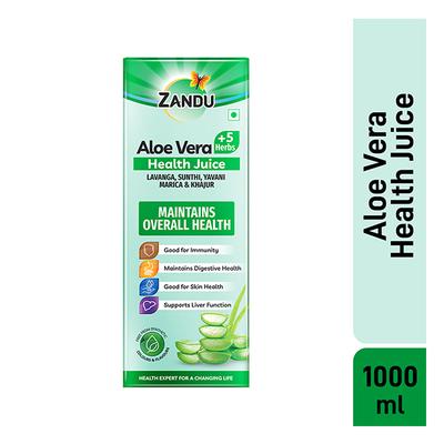 Zandu Aloe Vera + 5 Herbs Health Juice 1 litre - Ayurvedic Juices