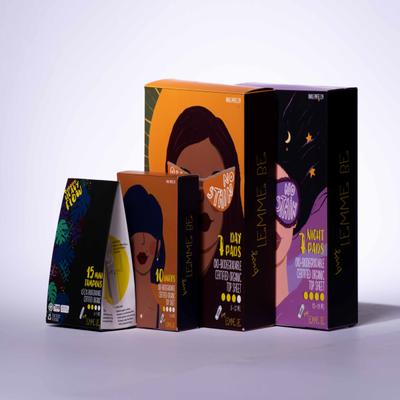 Lemme Be Biodegradable Organic Sanitary Day Pads 7's + Night Pads 7's + Panty Liners 10's + Heavy Flow Tampons 15's - Combo Pack - Sanitary Napkins