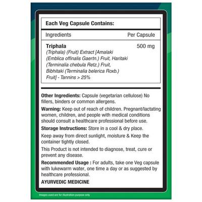 NourishVitals Triphala 500 mg Veg Capsule 60's - Herbal Dietary Supplement