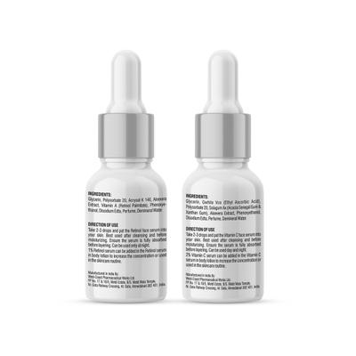 CGG Cosmetics Anti-Aging Combo (Vitamin C Serum 10 ml + Retinol Serum 10 ml) - Face Serum