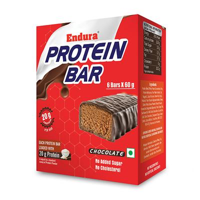 Endura Protein Bar - Chocolate (Pack of 6 x 60 gm) - Nutritional Bars