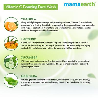 Mamaearth Foaming Face Wash - Vitamin C 150 ml - Face Wash & Cleansers