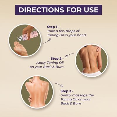 Sanfe Back & Bum Toning Oil - Pure Vitamin C & Peach Extracts 100 ml - Lotions & Creams