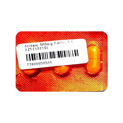 Azikem 500mg Tablet 3'S - Bacterial Infections-Mac