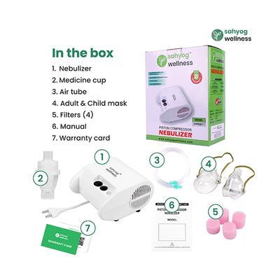 Sahyog Wellness Piston Compressor Nebulizer for Children & Adults with Flow Adjuster - Nebulizer & Vaporizer