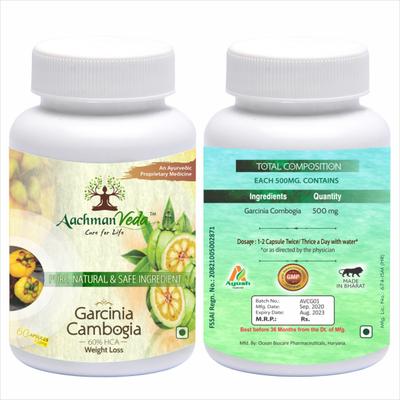 Aachman Veda Garcinia Cambogia Capsule 60's & Aachman Veda Recure Hair Tonic 30 ml (Free) 1's - Speciality Medicines