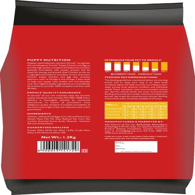 Drools Chicken and Egg Puppy Dog Food 1200 gm - Petfood