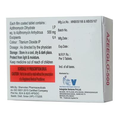 AZEEGLO 500 Tablet 3's - Bacterial Infections-Mac