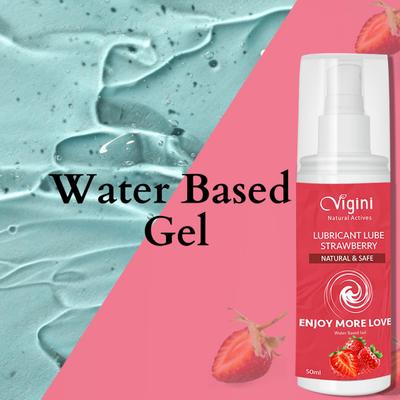 Vigini Lubricant Lube Water Based Gel - Strawberry 50 ml - Flavoured Lubes