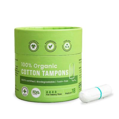 Sirona Regular Flow 100% Organic Cotton Tampons (Pack of 18) 1's - Tampons