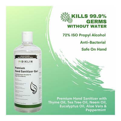 Indiklin Premium Hand Sanitizer Gel - Lemongrass (Pack of 2 x 500 ml) - Hand Sanitizer