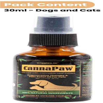 Wiggles CannaPaw Hemp Oil Extract for Dogs Cats Pain Anxiety Relief Spray 30 ml - Pet Healthcare