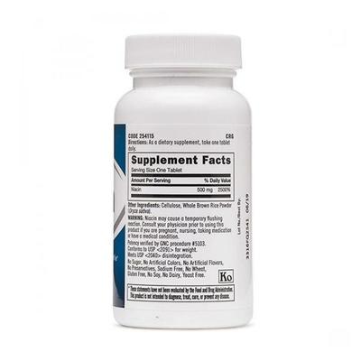 GNC Niacin 500 mg Vegetarian Tablets 100's - Calcium And Minerals