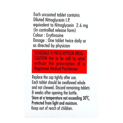 G SURE 2.6mg Tablet 30's - Angina
