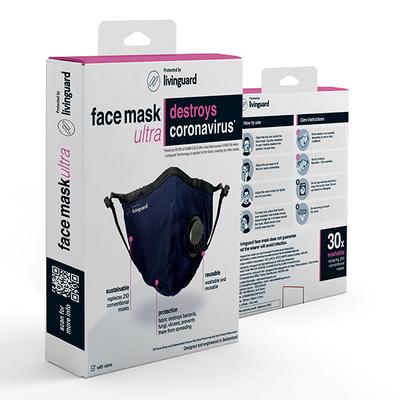 Livinguard Face Mask Ultra With Valve (L) - Blue (Pack of 1) - Face Mask