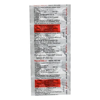 BYPOL OD 250mg Tablet 10's - Epilepsy/Convulsion-Ant