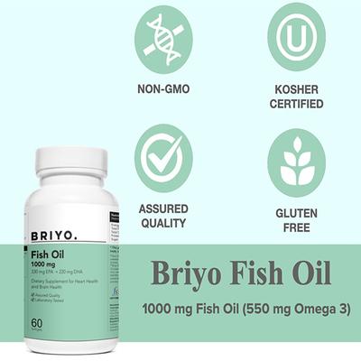 Briyo Fish Oil 1000 mg Softgel 60's - Omega Fish Oil Fatty Acids