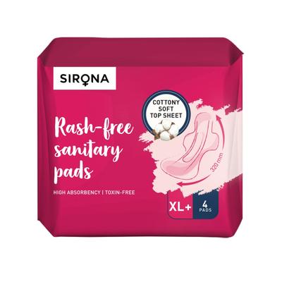 Sirona Cottony Soft Rash Free Sanitary Pads for Women (XL+) 4's - Sanitary Napkins