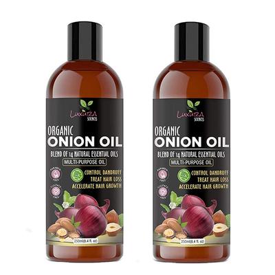 Luxura Sciences Organic Onion Hair Oil (Pack of 2 x 250 ml) - Hair Oils